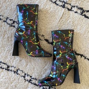ASOS DESIGN Eddie High-Heeled square toe boots in multi
